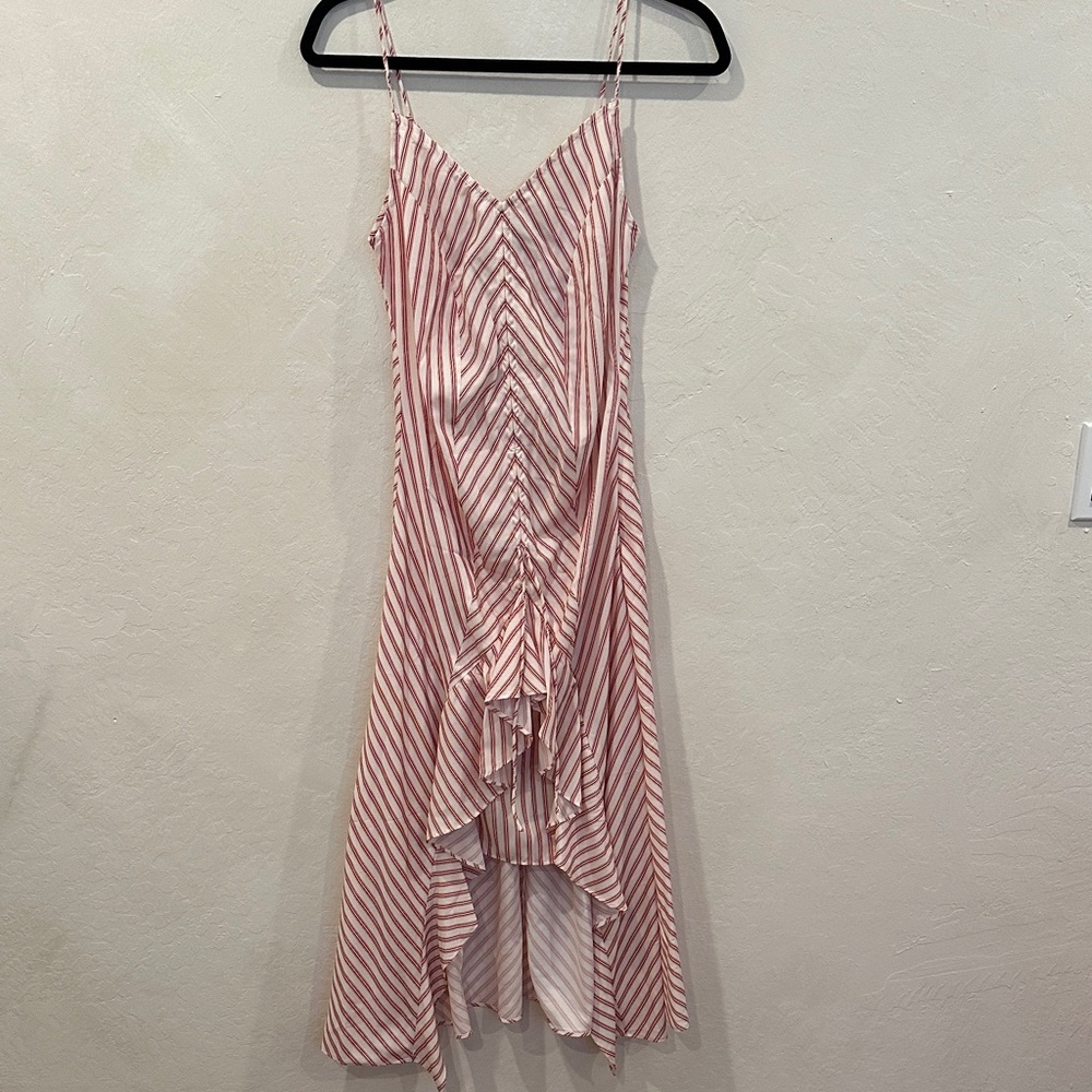 Lea & Viola Pink and White High Low Dress